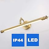 [page_title]-AMITD 180° Verstellbare Lampenkörper, Anbauleuchte Bad-Lampe, LED Antik Spiegelleuchte, Messing, Länge 480Mm, Vintage Wandlampe, 3 Modus Beleuchtung Warmweiß, Kaltesweiß Und Weiß