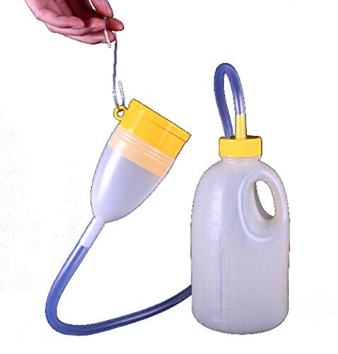 AUXPHOME Deluxe masculino orinal portátil para hombre, botella de orinar 1700 ml, colector de orina para hospital, casa, camping, coche, viaje, inodoro, urinario