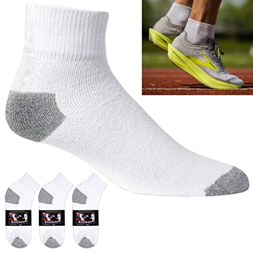 12 Pairs Men's Classic Cotton Sports Socks Ankle Quarter White Grey Crew 10-134