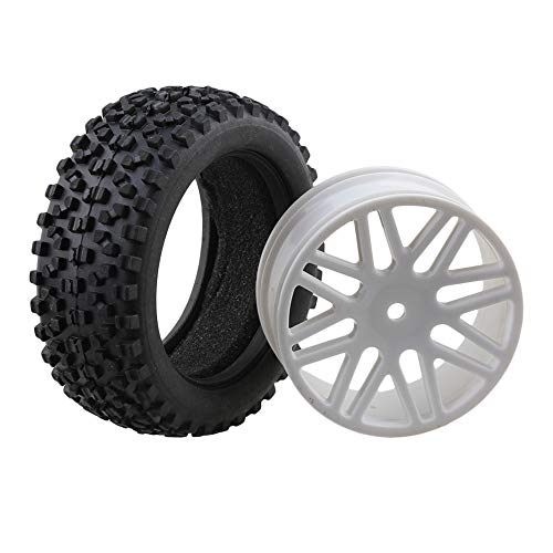 Weiße vordere hintere Buggy-Felge Gummireifen für RC 1:10 4er Pack – Ansicht 4