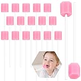 100 Pieces of Mouth Sponges on Stick for Hydration, Mouth Swabs for end of Life Care, Pink Sponge Mouth Swabs, Suitable for Tooth Cleaning Tools for The Elderly, Babies, and Pets