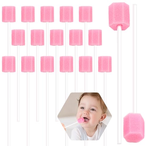 XIANGLONGY Mouth Sponge Swabs 100 Pack Foam Sticks for Oral Care
