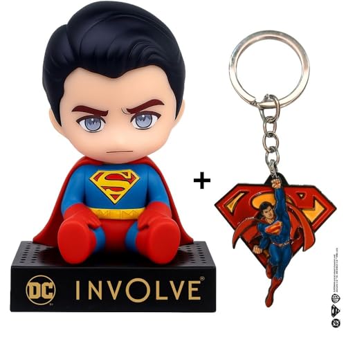 Image of Involve DC Superman Core Edition Character bobblehead Car Perfume with Keychain - OFFICIAL DC MERCHANDISE from Warner Bros | Car Accessories 2026 | Car Dashboard Idol | Dashboard Figurine