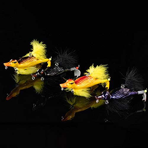ZZYXiao color aleatorio 3D bagre pesca aparejos salvaje suicida engranaje, señuelos de pato suicida (aleatorio)
