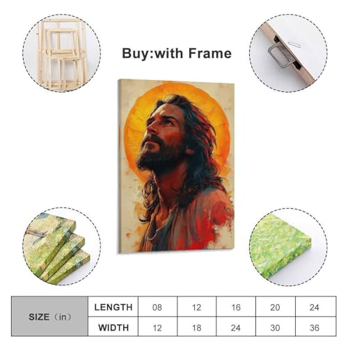 Peinture chrétienne Jésus cadeau baptême communion tableau cadre