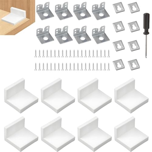 8 Stücke Schrankaufhänger, weiß Wandbefestigung, Schrankhalter Befestigungen.Für Tische, Stühle, Schränke, Möbel, für Aufbewahrungshalter der IKEA KALLAX-Serie.