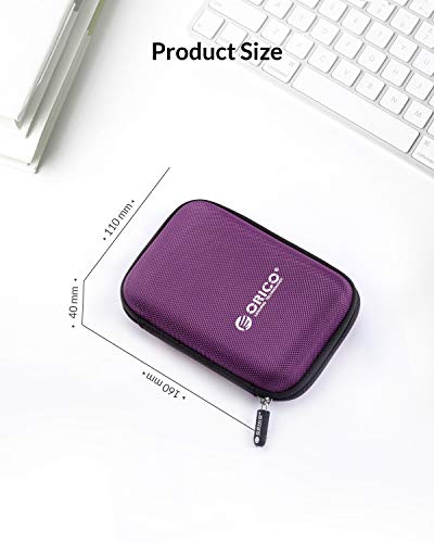 ORICO Hard Drive Case 2.5 inch External Drive Storage Carrying Bag Waterproof Shockproof with Inner Size 5.5x3.5x1.0inch for Organizing HDD and Electronic Accessories, Purple(PHD-25) - image 7