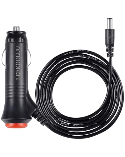LeeKooLuu T9 Car Charger Cigarette Lighter Adapter Plug Cord with ON/Off Switch for Rear View Camera Monitor Systems with 6ft Cord Extension Cable 12V-24V Output Built-in Safety Fuse