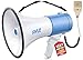 Pyle Megaphone PA Bullhorn Speaker - Built-in Siren 50 Watts Rechargeable Battery- 10 Sec Record Function for Football Baseball Basketball Cheerleading Fans Coaches or for Safety Drills - (PMP59IR)