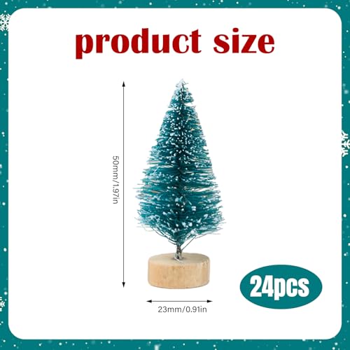 24 Stück Grün Mini Weihnachts Baum, Mini Künstlich Miniatur Tannenbaum, Klein Künstlicher Flaschenbürste Weihnachtsbaum, Weihnachtsbaum Deko, Klein Weihnachtsdeko für Tischdeko, DIY, Schaufenster