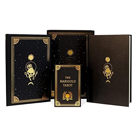 Novelstuffs The Marigold Tarot Box Set - 78 Gold Gilded Edition Decks, Guidebook and Foil-Stamped Journal - Great Gift for Witch and Tarot Lover Cover