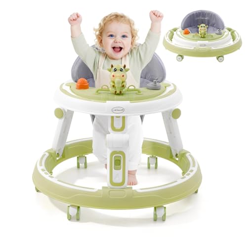 3 in1Lauflernhilfe,Babywalker Höhenverstellbar & Klappbar,Anti-Rollove...