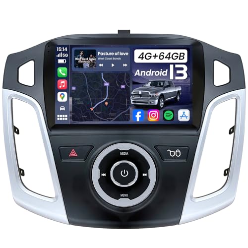 8Core 4G+64GB Upgrade Car Radio for Ford Focus 2012 2013-2018 Split-Screen SWC Bluetooth 5.0 1280 * 800 1080P Backup Camera Carplay Android Auto GPS 5G WiFi