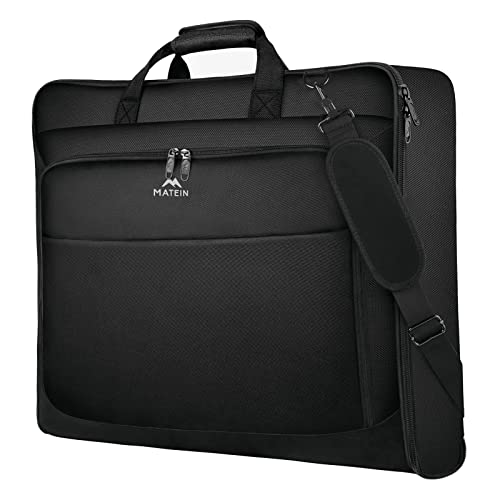 MATEIN Garment Bag for Travel, Large Carry on Garment Bags with Strap for Business, Waterproof Hanging Suit Luggage Bag for Men Women, Wrinkle Free Suitcase Cover for Shirts Dresses Coats, Black by MATEIN - Used condition - CA$46.39