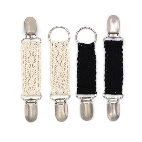 Image of 4PCS Sweater Dress Cinch Clip&Hat Clip,Shirt Ties Clips for Women,Mitten Clips,Clothes Clips,Waist Cincher Clip,Scarf Clip,Shawl Clips for Women Girls Clothing Decoration (Lace)