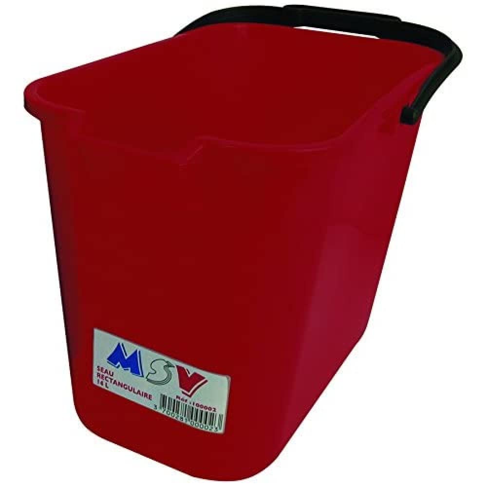 MSV "Valnet Rectangular Bucket, Red, 14 Litre
