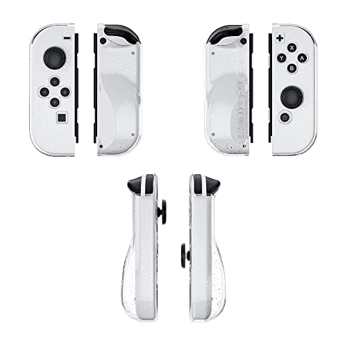 FANPL Glitter Case for Nintendo Switch & Switch OLED Joy-Con, Sparkly Clear Joy-Con Protective Cover with Ergonomic Design, Soft Controller TPU Shell Comfortable, Easy Installation
