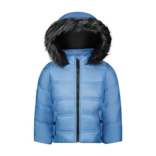 Image of Jessica Simpson Girls' Two-piece Insulated Winter Snowsuit With Hooded Jacket and Ski Bib Overalls