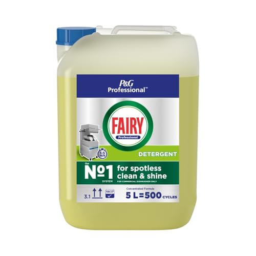 Fairy Professional Dishwasher Detergent Liquid | 5 Litre Bulk Commercial Catering Size | Powerful Grease Removal & Spotless Shine