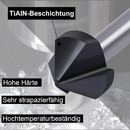 ITEMPESTI Countersink 90 Diameter 16.5 mm - Made of M35 - TiAlN Coating - Robust and Heat Resistant - for Stainless Steels - Shaft 10 mm - Image 4