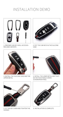 OTMIK Zinc Alloy Car Key Cover Case suitable Compatible with bmw 3 4 5 Series F01 F02 F20 F21 F30 F31 F25 320i 530i 550i Remote Key Shell (3 Buttons Matte Color) - Image 5