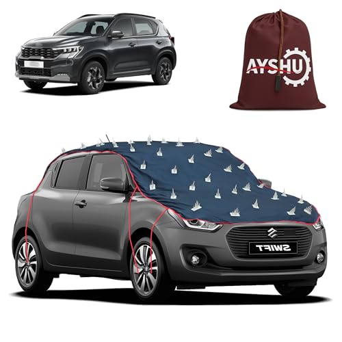 Image of AYSHU Water-Resistant Spike Car Cover for Kia Sonet - Protects from Dogs, Monkeys, Dust, Sunlight & UV - Full Roof Universal Fit