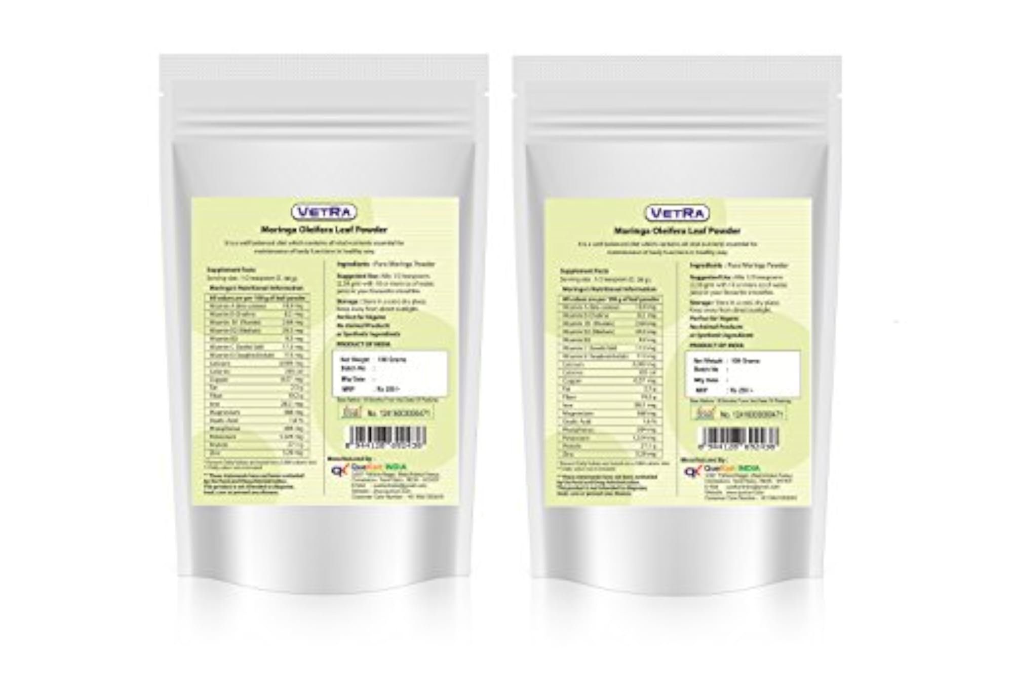 Organic Moringa Oliefera Leaf Powder Combo, 200 Grams