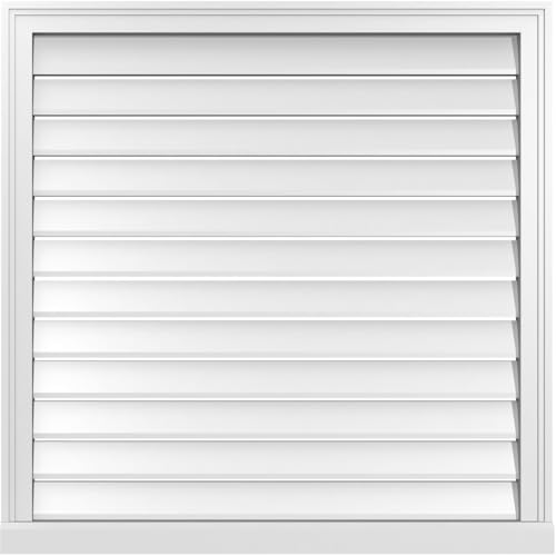 Ekena Millwork GVPVE36X3603SF Vertical Surface Mount PVC Gable Vent, Factory Primed White