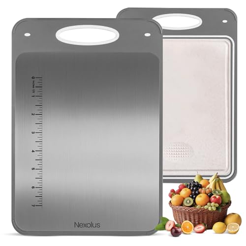 Nexolus 2 Pack Titanium Cutting Board Set, Large Double Sided - 16x11