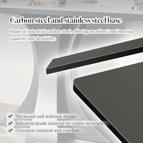 Mesa consola de piedra sinterizada y base de metal moderna para salón 8