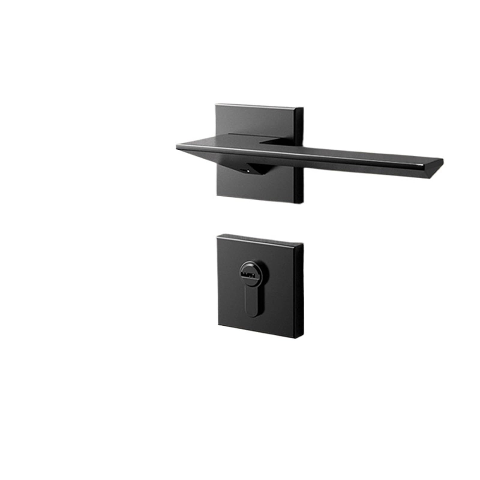 NYRXRYTCA Indoor Door Lock Black Simple Silent Wooden Door Handle Lock Magnetic zinc Alloy Split Bedroom Lock(Yahei 7250 mechanical)