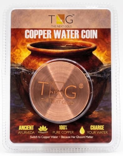 Image of CopperWaterCoin 99.99% Pure Copper Coin | Premium Engraved Copper Round Coin for Wellness, Meditation, Pooja, Vastu & Gift Purpose