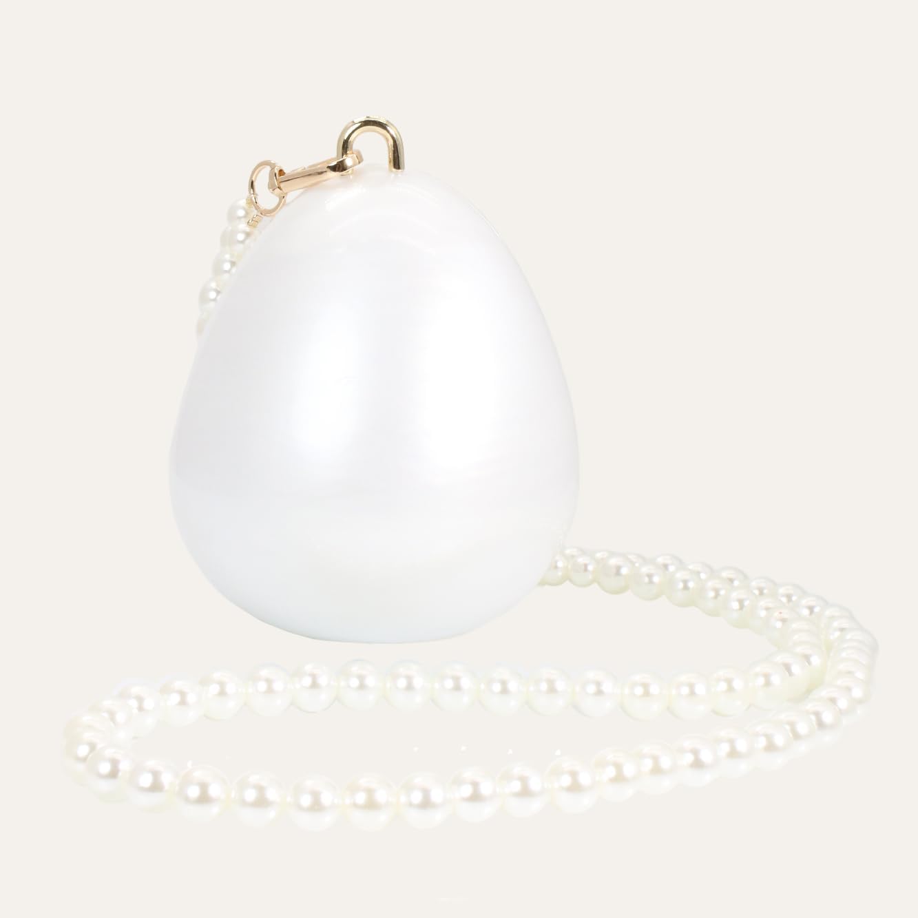 Women Acrylic Egg Clutch Bag Cute Pearl Acrylic Evening Handbags Marble Purses Beaded Shoulder Bags for Party Prom