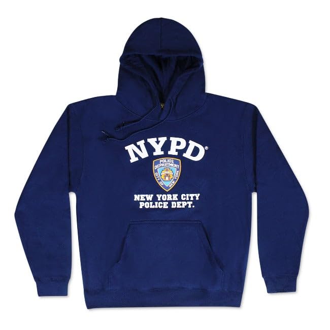 NYPD Adult Oxford Grey Pullover Hoodie with Navy Print2