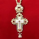 Homeilteds Krzyż piersiowy Jezus Krucyfiks wisiorek Plaqué Stras Łańcuszek Religious Gift (kolor: FMSZJ0)