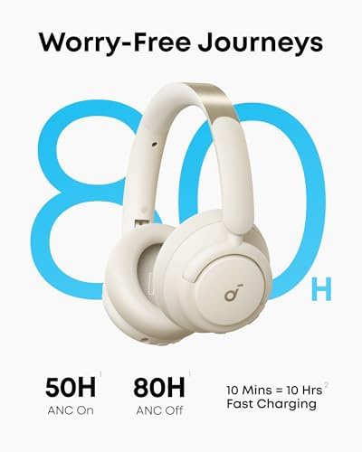 soundcore Q30 by Anker, Seyahat Çantalı Hibrit Aktif Gürültü Önleyici Kulaklıklar, Çoklu Modlar, Yüksek Çözünürlüklü Ses, Uygulama Üzerinden Özel EQ, 50H Çalma Süresi, Rahat Uyum, Bluetooth, Çok - Görsel 4