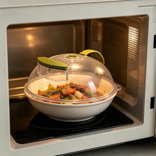 Cubierta de microondas con ventilación y asa para platos 7