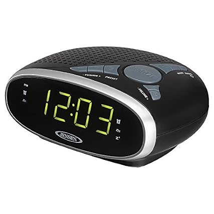 Jensen JENSEN JCR 175 AM/FM Alarm Clock Radio with 0 . 9 Inch Green LED Display, Black product image