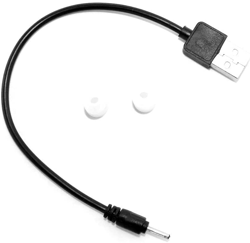 NENRENT Replacement DC Charging Cable - USB Charging Cord S570 Bluetooth Earbud Earpiece with 2 Ear Tip