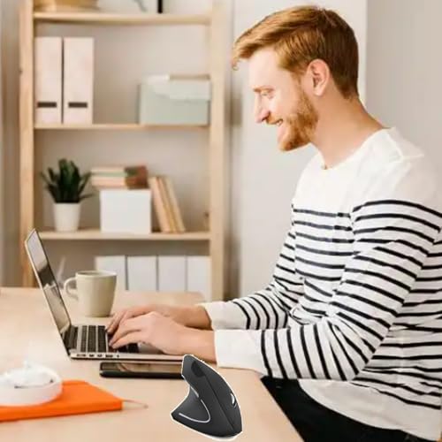 Ratón para zurdos, recargable, 2,4 G, inalámbrico, ergonómico, vertical, con receptor USB, 6 botones y 3 DPI ajustables 800/1200/1600, para ordenador portátil, PC, escritorio (mano izquierda) - imagen 7