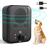 Queenmew Anti Barking Device for Dogs, 3 Modes Rechargeable Dog Bark Deterrent Devices, 30ft Effective Stop Bark Box with Adjustable Frequency & Range for Walking, Fit All Breeds&Size Dog