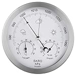 Youshiko 3 in 1 (Latest 2026 Version) Weather Station for Indoor and Outdoor use, diameter 14 cm, Barometer Thermometer Hygrometer with stainless steel frame