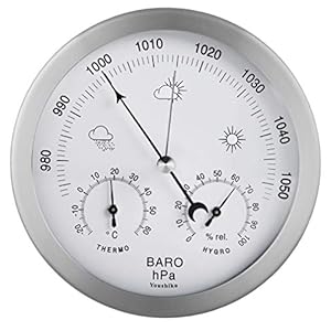 Youshiko 3 in 1 ( Latest 2023 Version ) Weather Station for Indoor and Outdoor use , diameter 14 cm , Barometer…