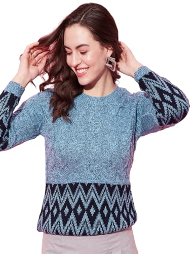 Image of MODEVE Women's Printed Winter Knit Sweater - Soft, Stylish & Cozy Fit