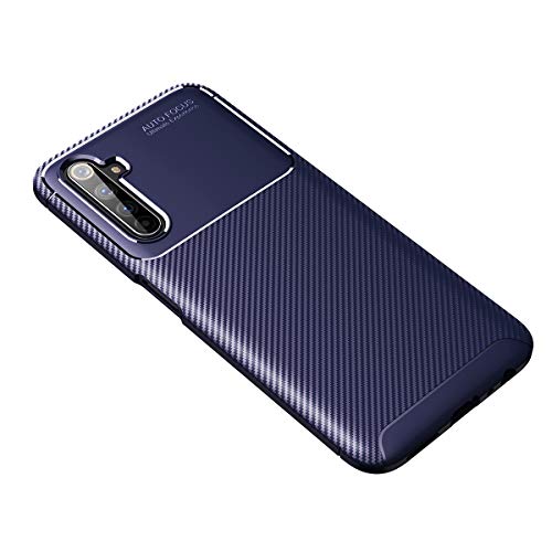 UBERANT Realme 6i Case, Carbon Fiber Texture Soft TPU Light Slim Shockproof Non-Slip Protective Case for Realme 6i - Blue
