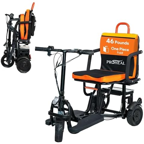 Ultra Lightweight Foldable Mobility Scooter for Adults, Seniors - Lightest Portable 3 Wheel Electric Travel Scooter, Super Compact 1 Piece Folding Power Chair - All Terrain Motorized Scooters Cover