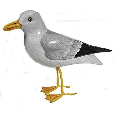 HAND CARVED WOOD DOCKSIDE SEAGULL ART TROPICAL NAUTICAL DECOR Cover