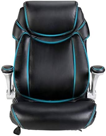 Miniatura 5 de Productos de oficina Silla de respaldo alto con aleta de peltre en negro Silla de computadora de oficina para el hogar Ocio Cuero Giratorio Lazy