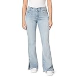 kensie Jeans for Women Midrise Side Slit Flare 32-Inch Inseam, Lora, 14