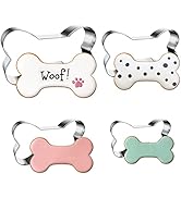 FUSOTO Dog Bone Cookie Cutters Set, Cookie Cutter for Homemade Dog Treat, 4Pcs Stainless Steel Cu...